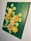 Hand Cut Orange Paper Flowers on 9x12 Inch Canvas Painted with Green Acrylic Original 3D Art Wall Hanging product 3